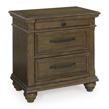 Karallin - Three Drawer Night Stand - Medium Brown - Fraser Furniture & Mattresses