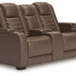 High Impact - Power Reclining Loveseat With Console / Adj Hdrst - Tobacco