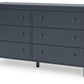 Simmenfort - Navy Blue - Six Drawer Dresser