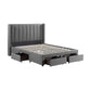 ADELLE UPHOLSTERED STORAGE BED - GREY/BEIGE