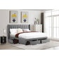 ADELLE UPHOLSTERED STORAGE BED - GREY/BEIGE