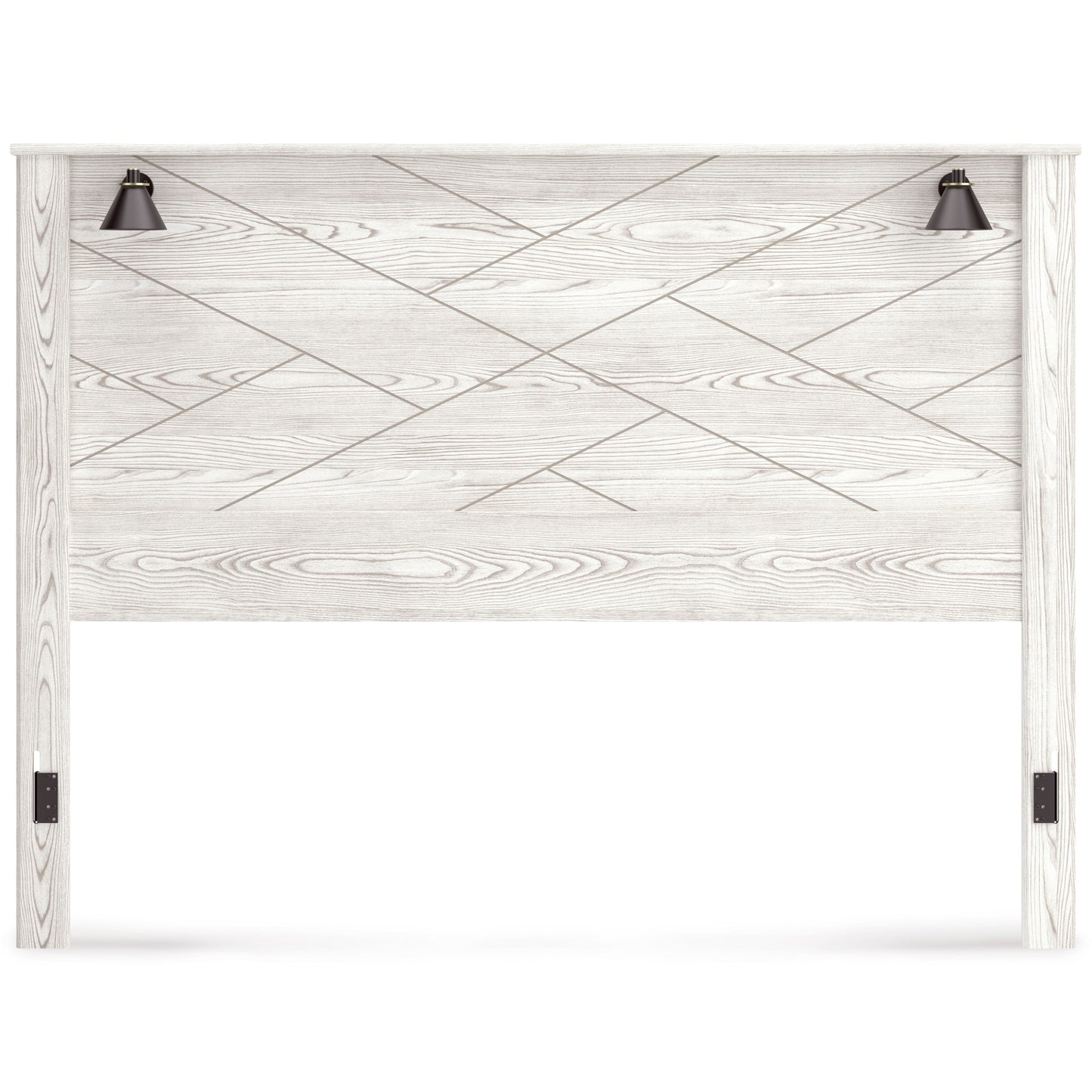 GERRIDAN PANEL BED WITH LIGHTS - WHITE/GRAY
