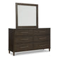 WITTLAND DRESSER/MIRROR - BROWN