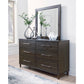 WITTLAND DRESSER/MIRROR - BROWN