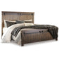 LAKELEIGH PANEL BED - BROWN