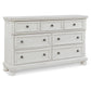 ROBBINSDALE DRESSER/MIRROR - ANTIQUE WHITE