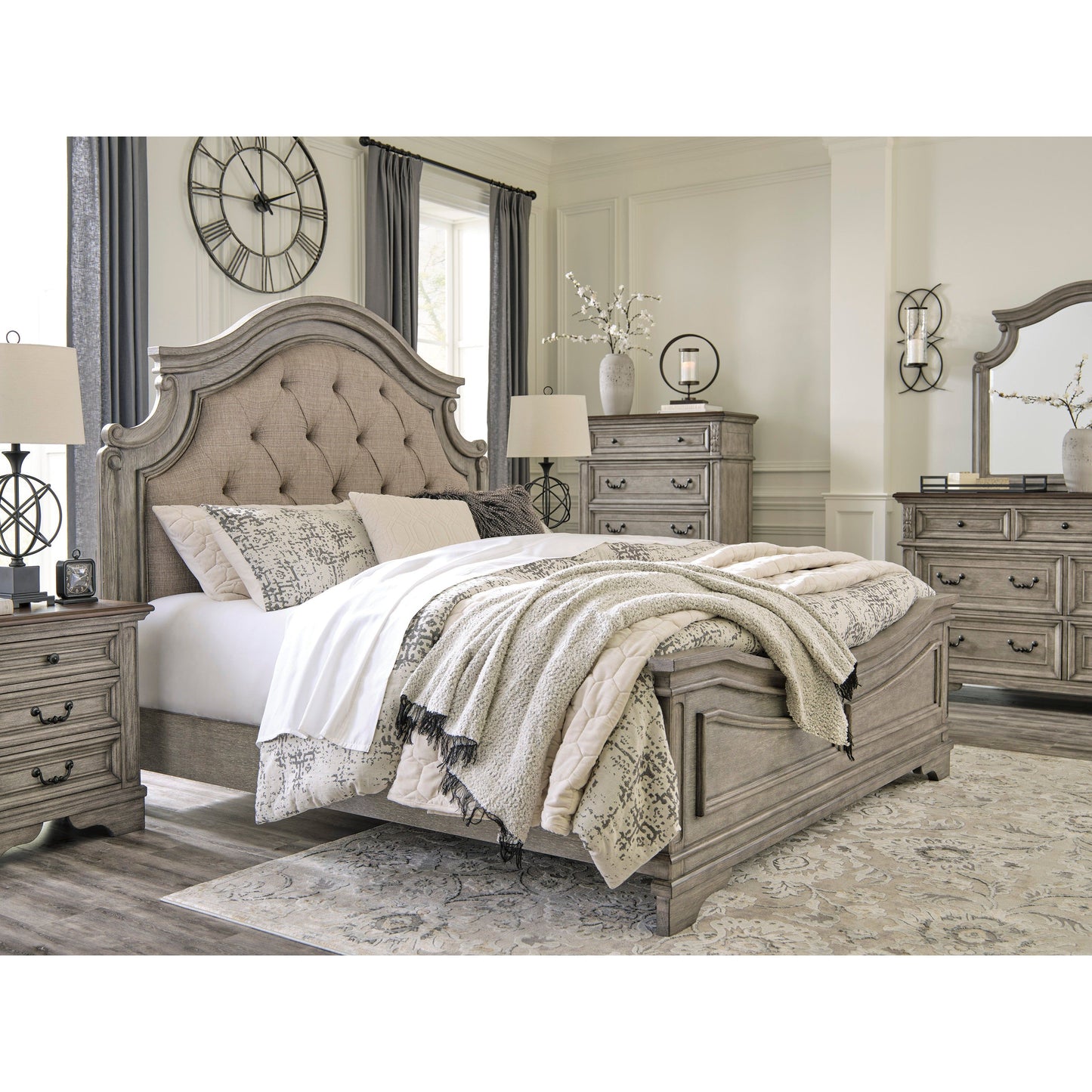LODENBAY PANEL BED - ANTIQUE GRAY