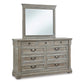 MORESHIRE DRESSER/MIRROR - BISQUE