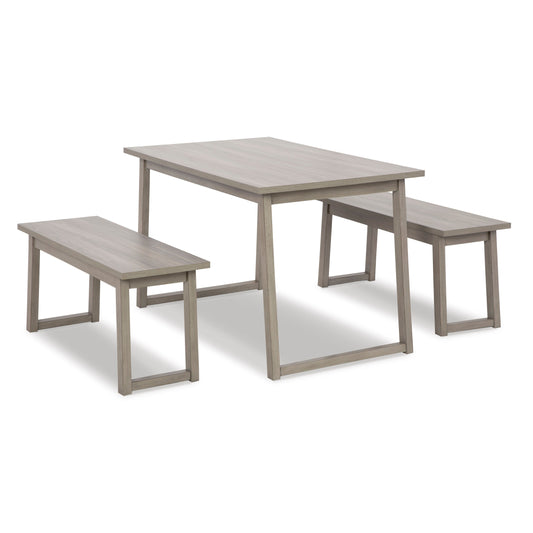 LORATTI DINING TABLE AND BENCHES (SET OF 3)