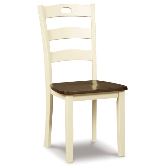 WOODANVILLE DINING CHAIR - CREAM/BROWN