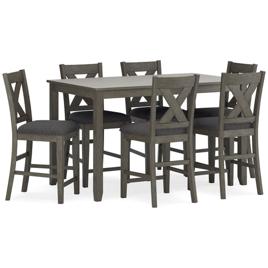 CAITBROOK DINING SET - TABLE & 6 CHAIRS - COUNTER HEIGHT