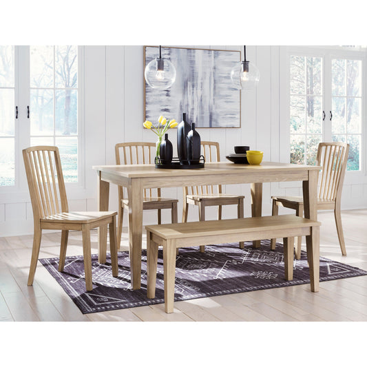 GLEANMORE DINING SET - 4 CHAIR, TABLE & BENCH
