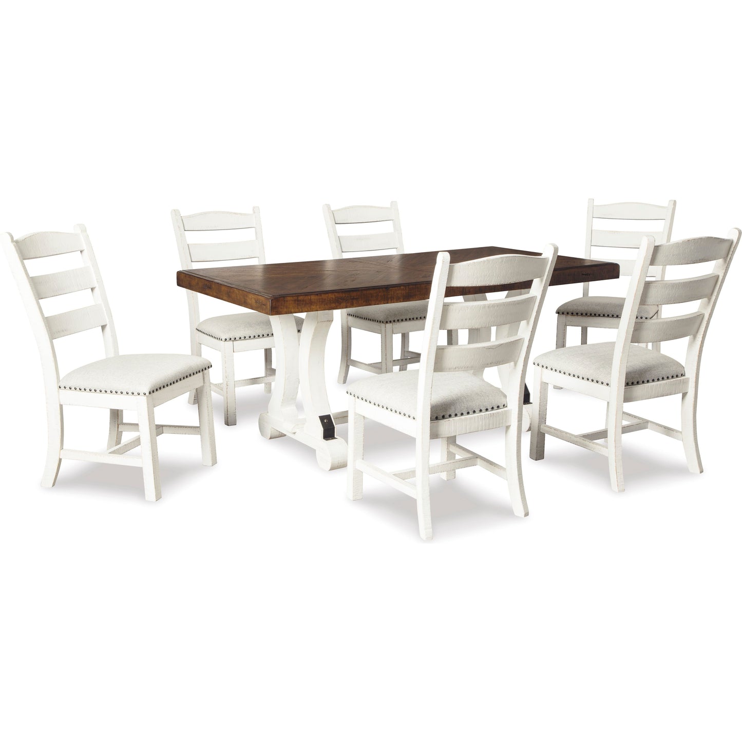 VALEBECK DINING SET - 6 CHAIRS & TABLE