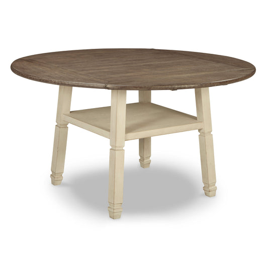BOLANBURG COUNTER HEIGHT DINING DROP LEAF TABLE - TWO-TONE