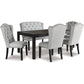 JEANETTE COUNTER DINING SET - 6 BARSTOOLS & TABLE