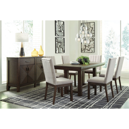 DELLBECK DINING SET - 6 CHAIRS & TABLE