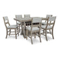 MORESHIRE COUNTER HEIGHT DINING SET - 6 CHAIRS AND COUNTER TABLE