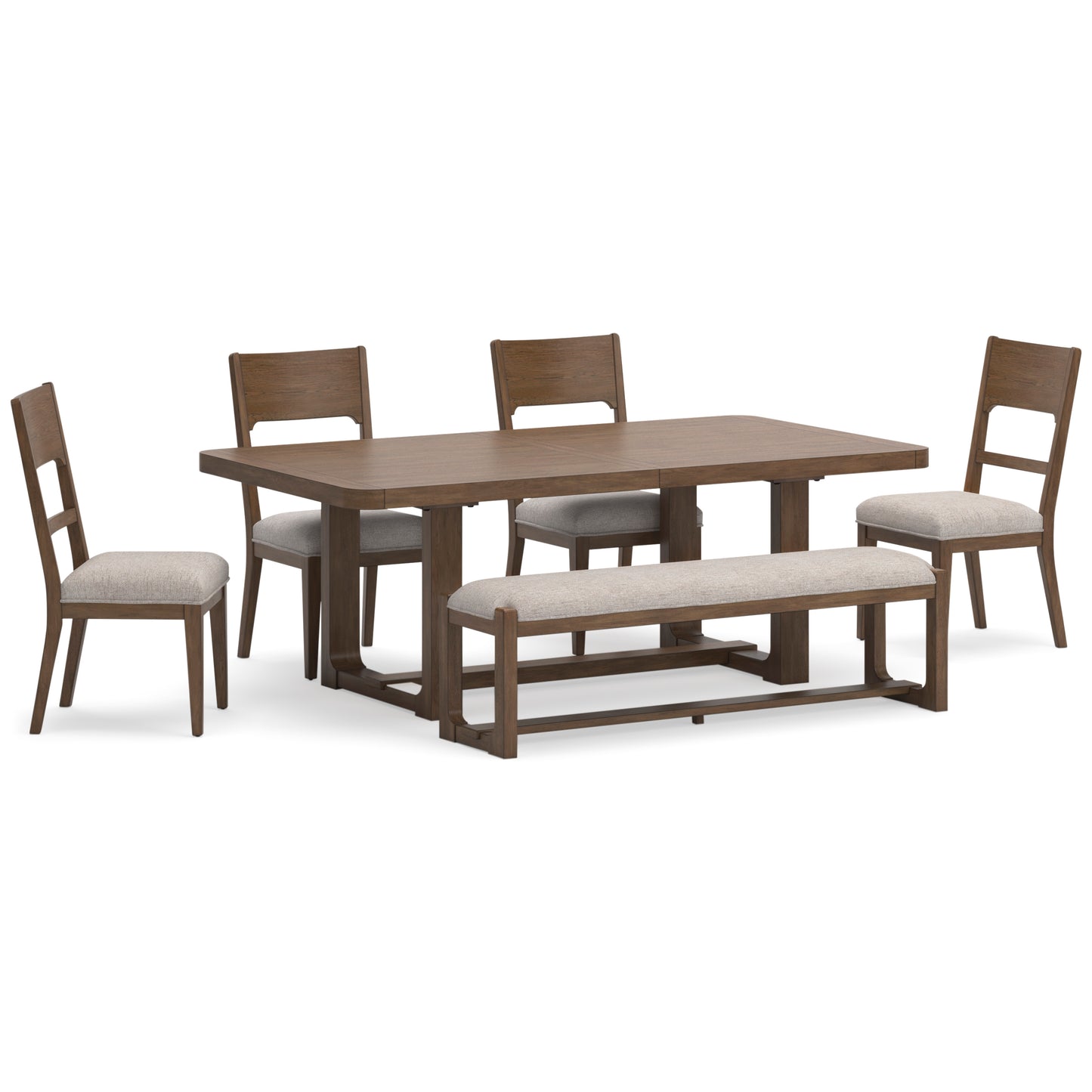 CABALYNN DINING SET - 4 CHAIRS, TABLE & BENCH