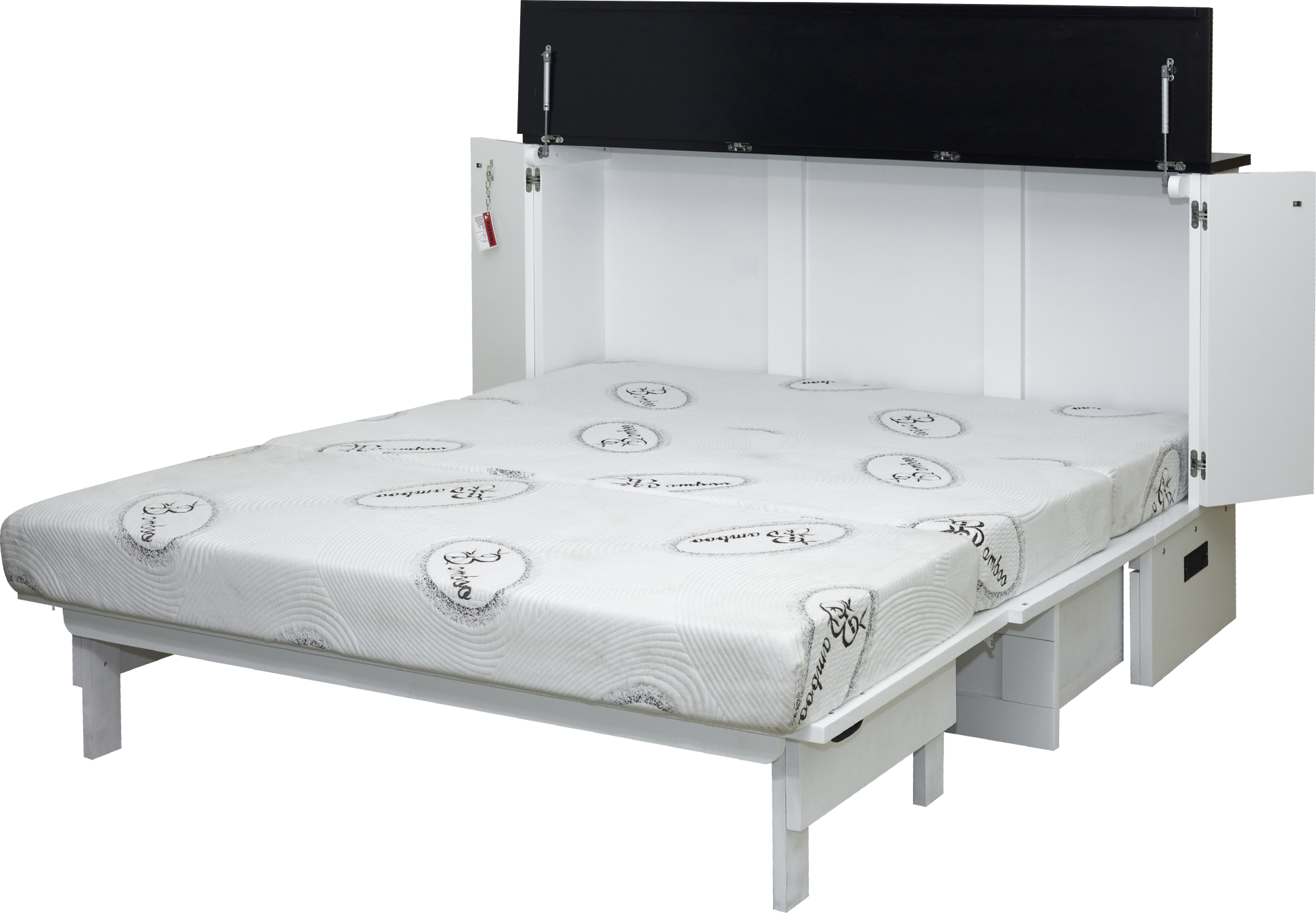 BARN CABINET BED - WHITE & BLACK - Fraser Furniture & Mattresses
