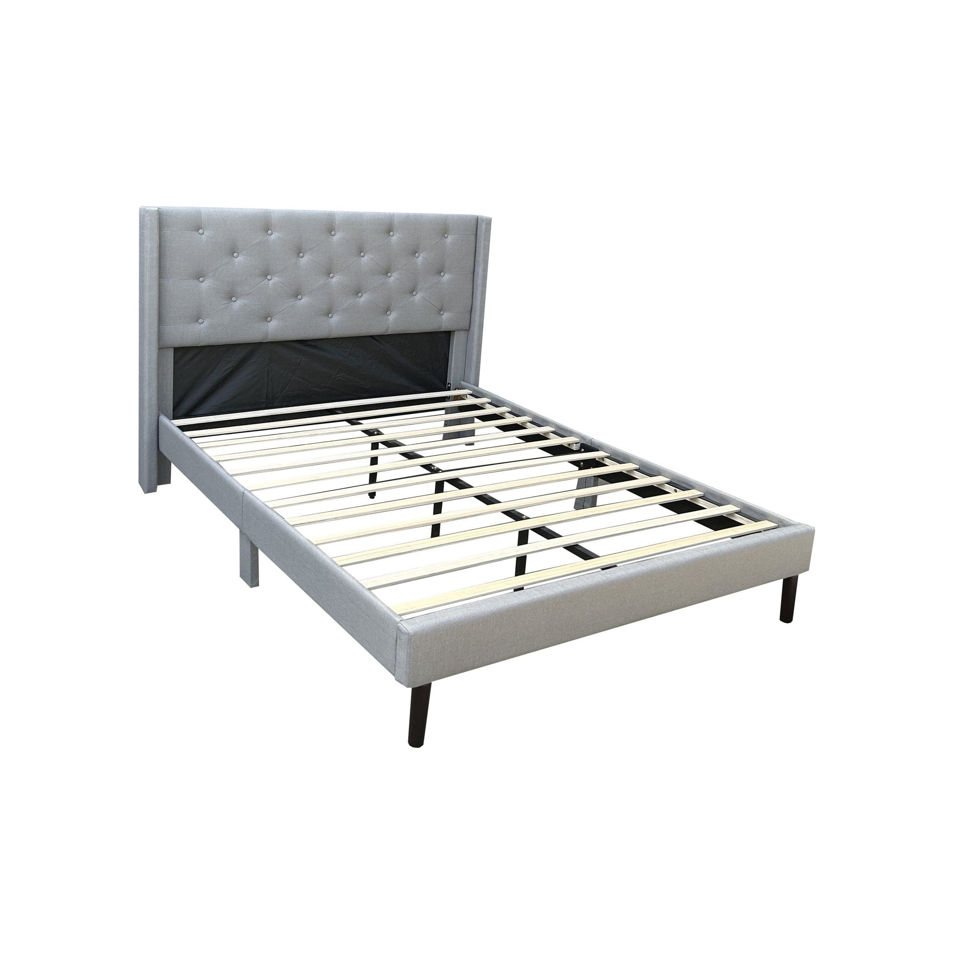 LARA UPHOLSTERED BED - GREY