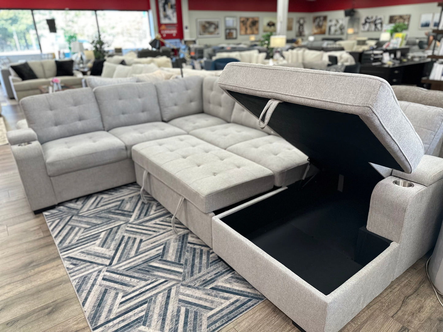 SIDNEY PULLOUT SLEEPER SECTIONAL | VERSATILE STORAGE AND COMFORT