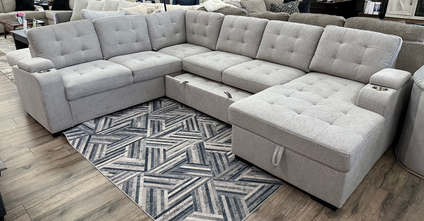 SIDNEY PULLOUT SLEEPER SECTIONAL | VERSATILE STORAGE AND COMFORT