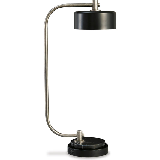 ELIRIDGE DESK LAMP - BLACK/SILVER FINISH