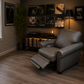 Austin All Leather Recliner – Grey Leather Comfort Chair - Floor Model Only