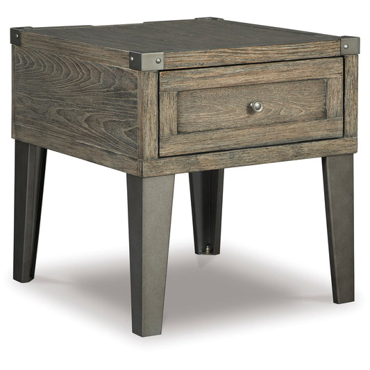 CHAZNEY END TABLE - RUSTIC BROWN