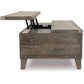 CHAZNEY COFFEE TABLE WITH LIFT TOP - RUSTIC BROWN