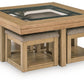 Wittenmyer - Cocktail Table With 4 Stools (Set of 5) - Natural / Black