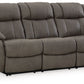 First Base - Gunmetal - Reclining Sofa - Faux Leather