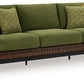 Horizon Hall - Brown / Green - Sofa With Cushion