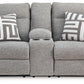 Biscoe - Power Reclining Loveseat With Console /Adj Headrest - Pewter