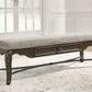 Maylee - Dark Brown - Upholstered Storage Bench