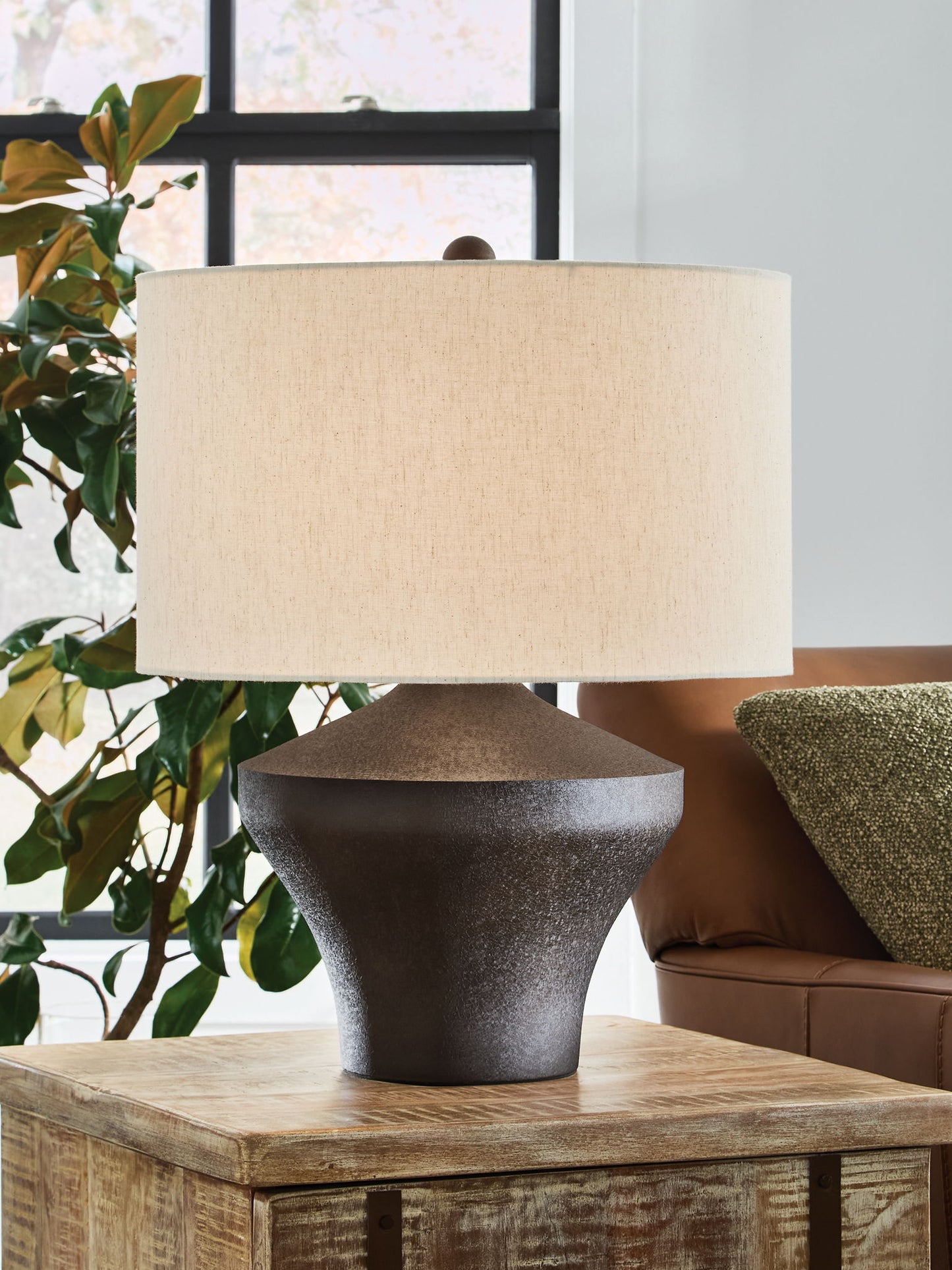 Dolanham - Metal Table Lamp - Distressed Brown - Fraser Furniture & Mattresses