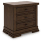 Taffenbrook - Medium Brown - Three Drawer Night Stand