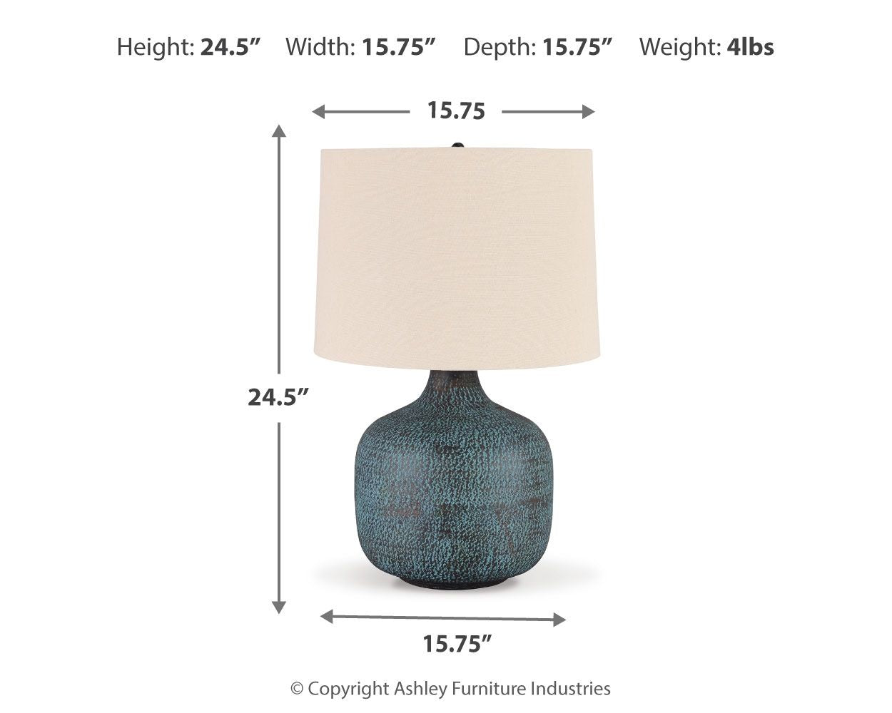 Malthace - Metal Table Lamp  - Patina - Fraser Furniture & Mattresses