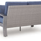 Half Moon Beach - Loveseat With Cushion - Blue / Gray