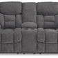 Foreside - Charcoal - Dbl Reclining Loveseat With Console - Fabric