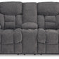 Foreside - Dbl Reclining Loveseat with Console - Charcoal
