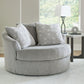 Casselbury - Oversized Swivel Accent Chair - Cement