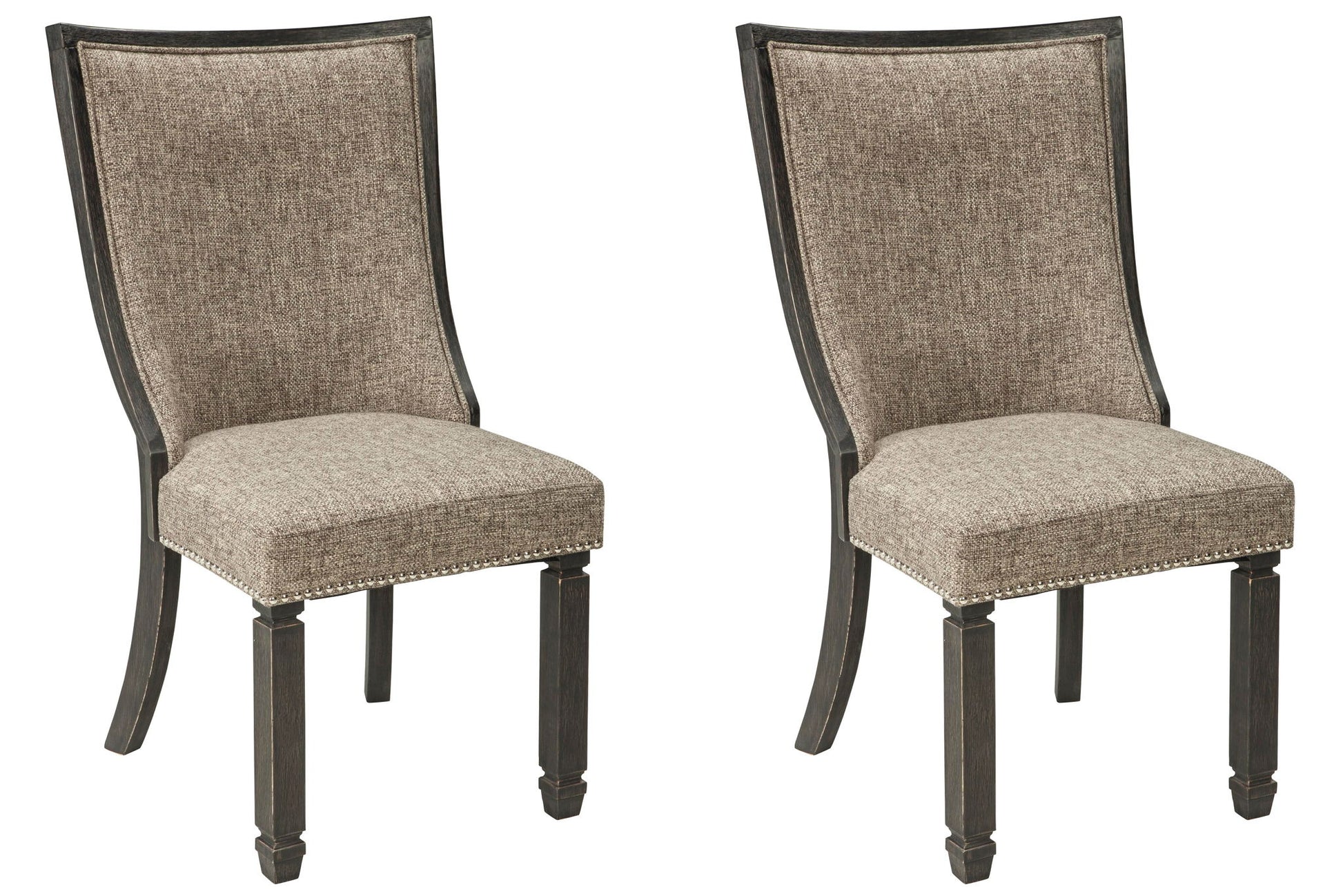 Tyler Creek - Dining UPH Side Chair (Set of 2) - Framed Back - Black / Grayish Brown - Fraser Furniture & Mattresses