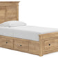 Makidern - Panel Storage Bed With Under Bed Storage Unit And Storage Footboard