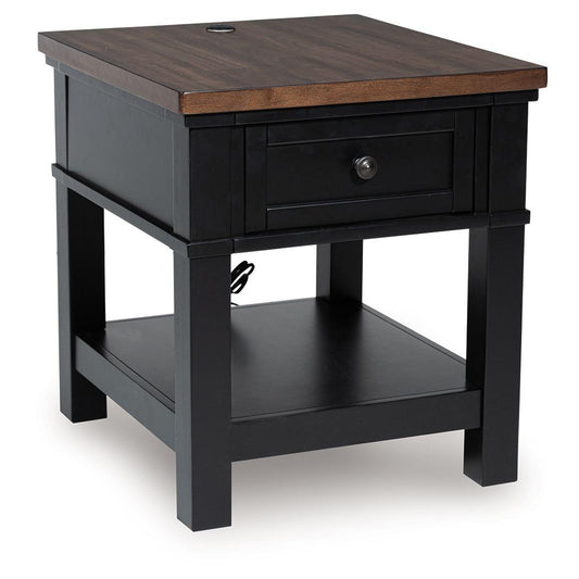 Wildenauer - Brown / Black - Rectangular End Table