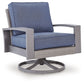 Half Moon Beach - Swivel Lounge With Cushion - Blue / Gray