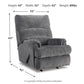 Man Fort - Graphite - Rocker Recliner - Fabric