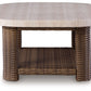 Dolan Creek - Rectangular Cocktail Table - Beige / Brown