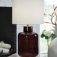 Mette - Glass Table Lamp - Brown / Gold Finish