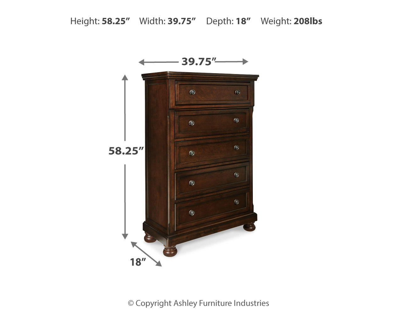 Porter - Chest - Rustic Brown - Fraser Furniture & Mattresses
